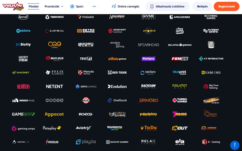 Vulkan Vegas játékok